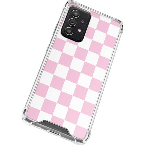 Pink and White Checkerboard Galaxy A52 5G Clear Case