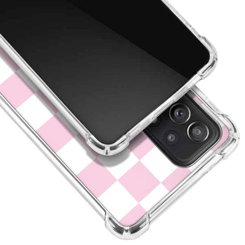 Pink and White Checkerboard Galaxy A52 5G Clear Case