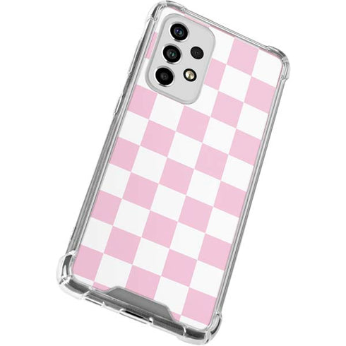 Pink and White Checkerboard Galaxy A53 5G Clear Case