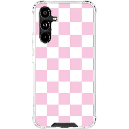 Pink and White Checkerboard Galaxy A54 5G Clear Case