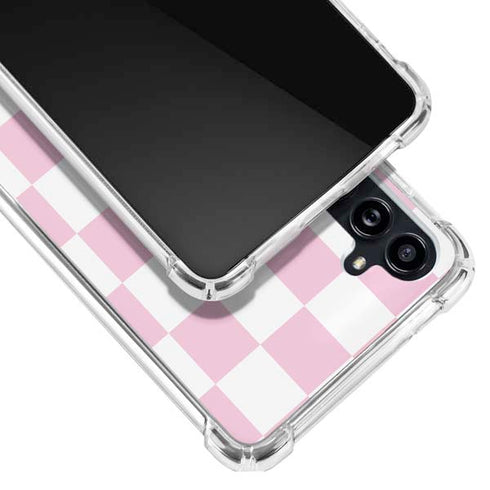 Pink and White Checkerboard Galaxy A54 5G Clear Case