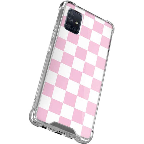 Pink and White Checkerboard Galaxy A71 5G Clear Case