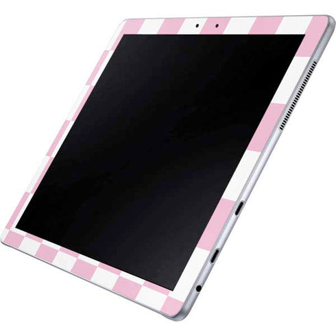 Pink and White Checkerboard Galaxy Book 12in Skin