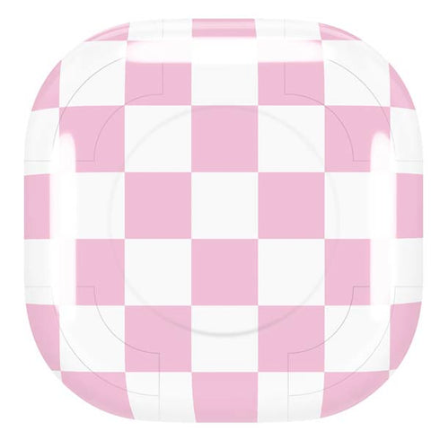 Pink and White Checkerboard Galaxy Buds Live Skin