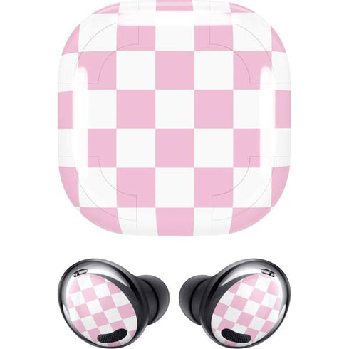 Pink and White Checkerboard Galaxy Buds Pro Skin