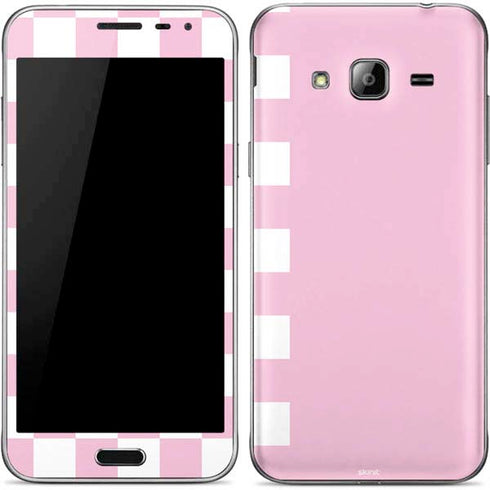 Pink and White Checkerboard Galaxy J3 Skin