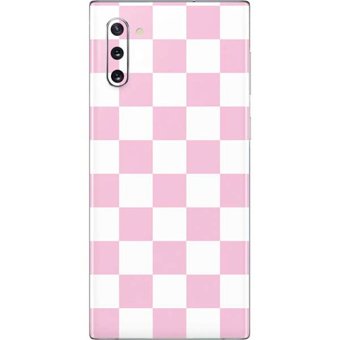 Pink and White Checkerboard Galaxy Note 10 Skin