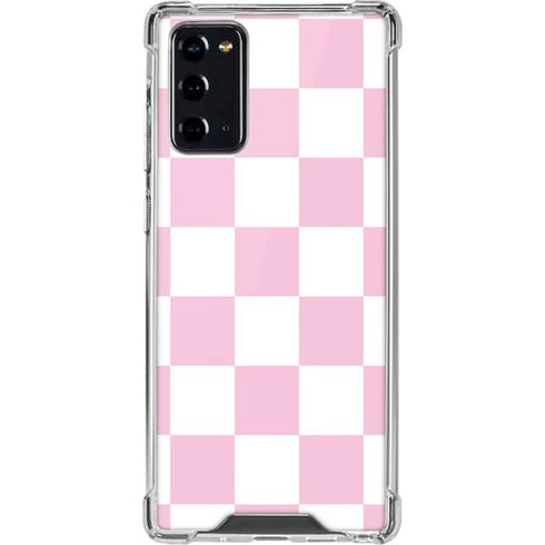 Pink and White Checkerboard Galaxy Note20 5G Clear Case