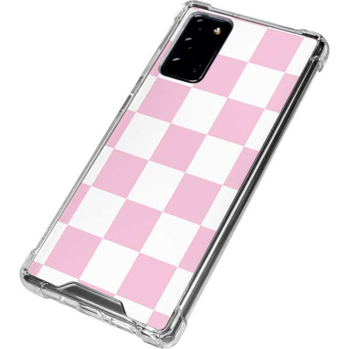 Pink and White Checkerboard Galaxy Note20 5G Clear Case