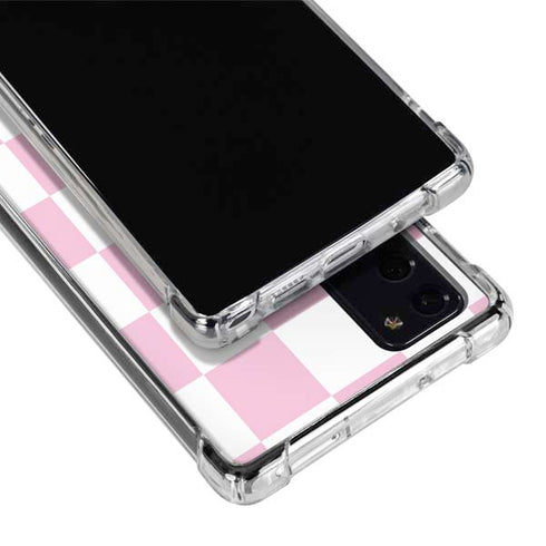 Pink and White Checkerboard Galaxy Note20 5G Clear Case