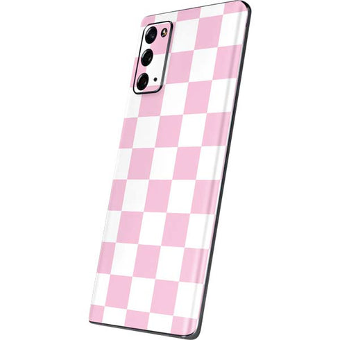 Pink and White Checkerboard Galaxy Note20 5G Skin