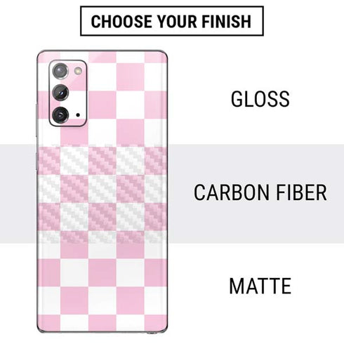 Pink and White Checkerboard Galaxy Note20 5G Skin