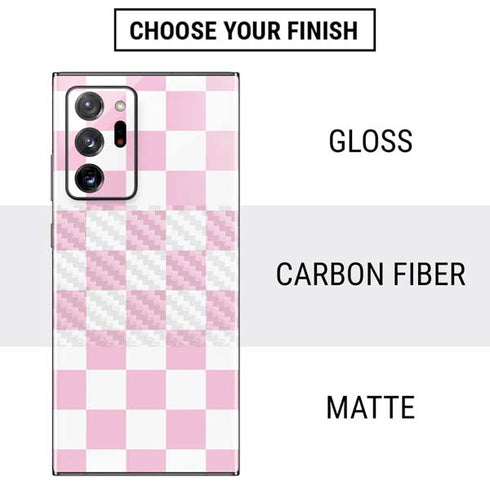 Pink and White Checkerboard Galaxy Note20 Ultra 5G Skin