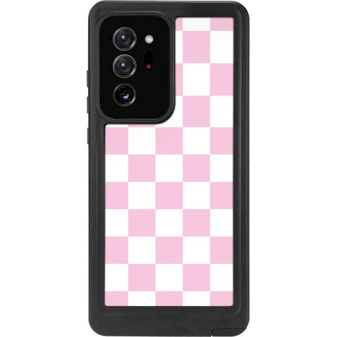 Pink and White Checkerboard Galaxy Note20 Ultra 5G Waterproof Case
