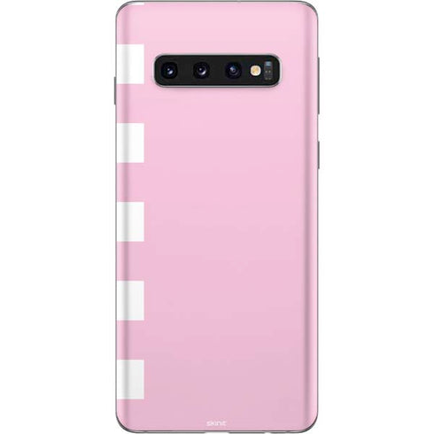 Pink and White Checkerboard Galaxy S10 Skin