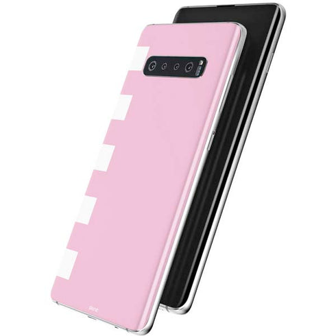 Pink and White Checkerboard Galaxy S10 Skin