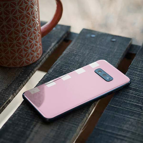 Pink and White Checkerboard Galaxy S10e Skin