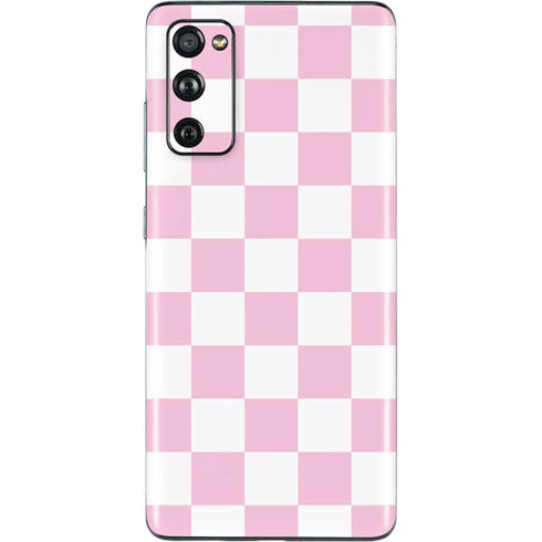 Pink and White Checkerboard Galaxy S20 Fan Edition Skin