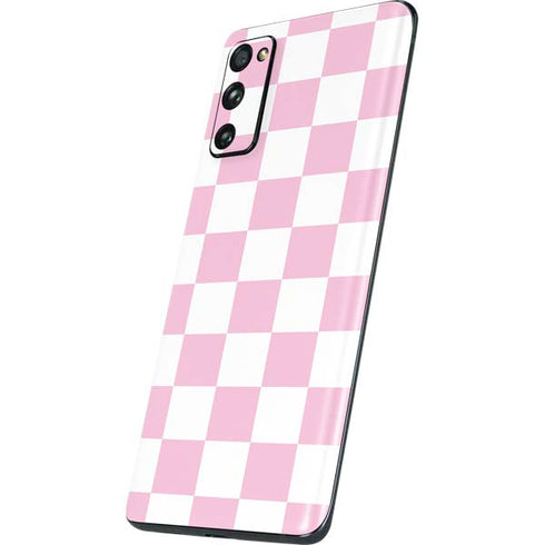 Pink and White Checkerboard Galaxy S20 Fan Edition Skin