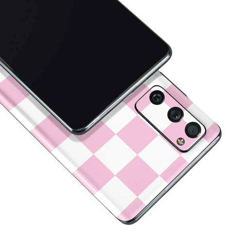 Pink and White Checkerboard Galaxy S20 Fan Edition Skin