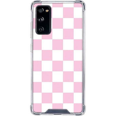Pink and White Checkerboard Galaxy S20 FE Clear Case
