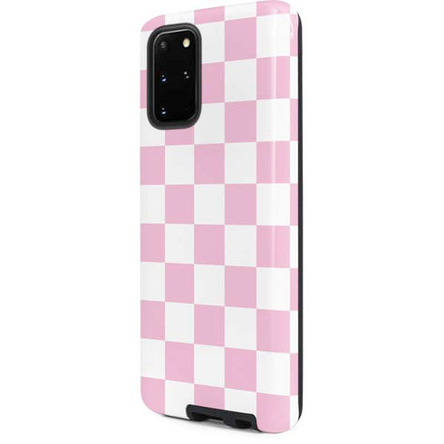 Pink and White Checkerboard Galaxy S20 Plus Pro Case