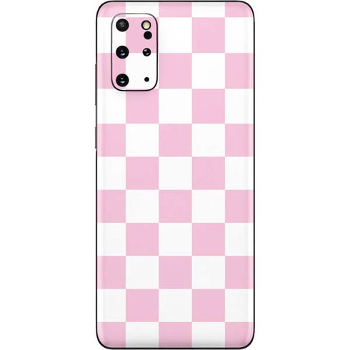 Pink and White Checkerboard Galaxy S20 Plus Skin