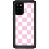 Pink and White Checkerboard Galaxy S20 Plus Waterproof Case