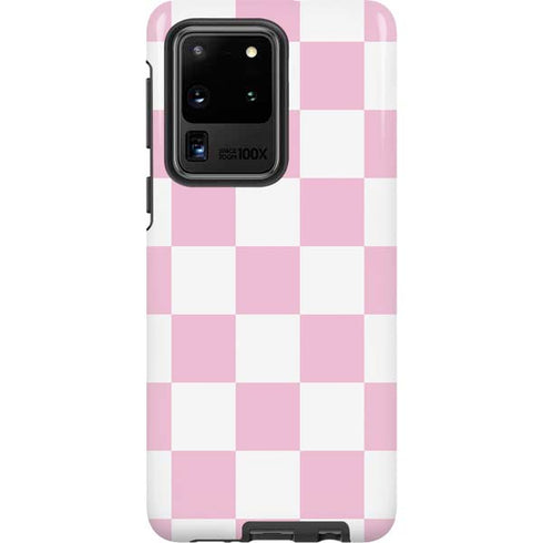 Pink and White Checkerboard Galaxy S20 Ultra 5G Pro Case