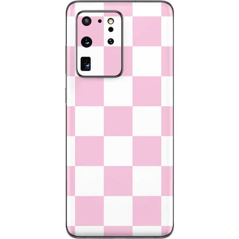 Pink and White Checkerboard Galaxy S20 Ultra 5G Skin