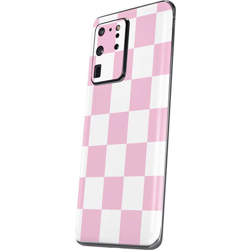 Pink and White Checkerboard Galaxy S20 Ultra 5G Skin