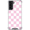 Pink and White Checkerboard Galaxy S21 5G Clear Case