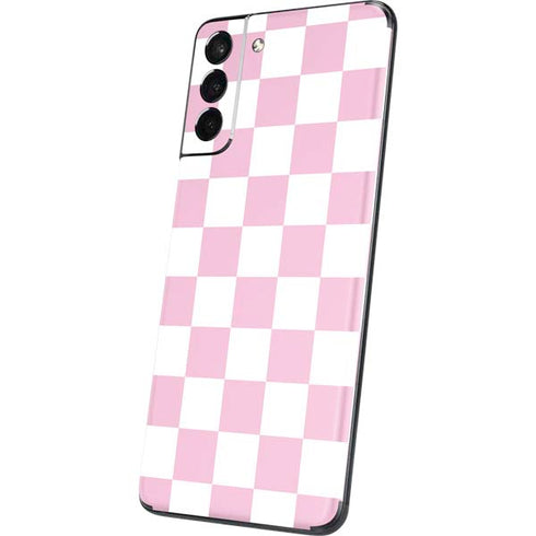Pink and White Checkerboard Galaxy S21 5G Skin