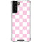 Pink and White Checkerboard Galaxy S21 FE Clear Case