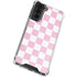 Pink and White Checkerboard Galaxy S21 FE Clear Case