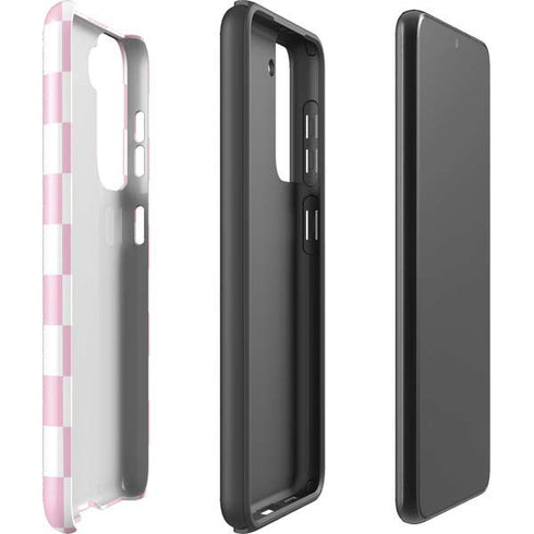 Pink and White Checkerboard Galaxy S21 FE Pro Case