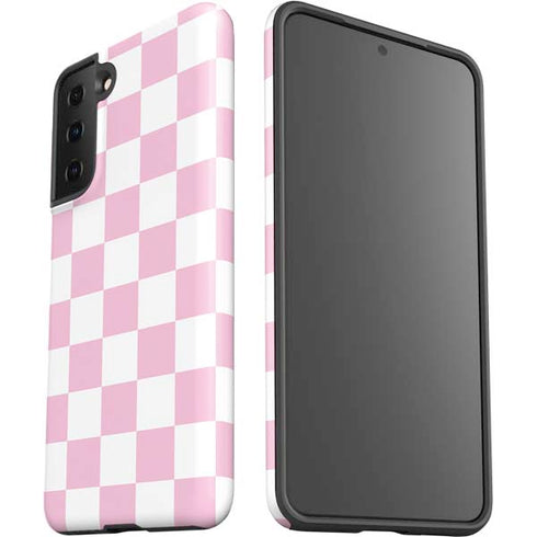 Pink and White Checkerboard Galaxy S21 FE Pro Case