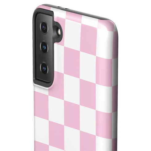 Pink and White Checkerboard Galaxy S21 Plus 5G Pro Case