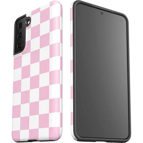 Pink and White Checkerboard Galaxy S21 Plus 5G Pro Case