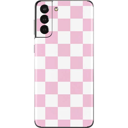 Pink and White Checkerboard Galaxy S21 Plus 5G Skin