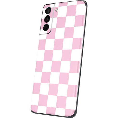 Pink and White Checkerboard Galaxy S21 Plus 5G Skin
