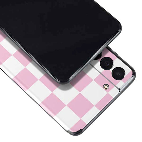 Pink and White Checkerboard Galaxy S21 Plus 5G Skin