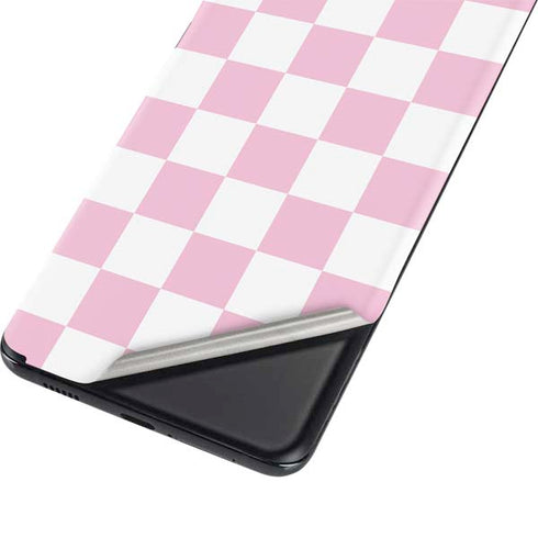 Pink and White Checkerboard Galaxy S21 Plus 5G Skin