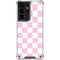 Pink and White Checkerboard Galaxy S21 Ultra 5G Clear Case