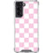 Pink and White Checkerboard Galaxy S22 Clear Case