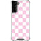 Pink and White Checkerboard Galaxy S22 Plus Clear Case