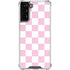 Pink and White Checkerboard Galaxy S22 Plus Clear Case