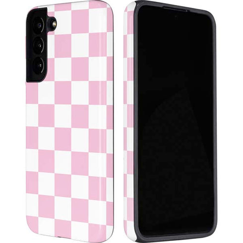 Pink and White Checkerboard Galaxy S22 Plus Pro Case