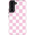Pink and White Checkerboard Galaxy S22 Pro Case