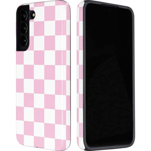Pink and White Checkerboard Galaxy S22 Pro Case